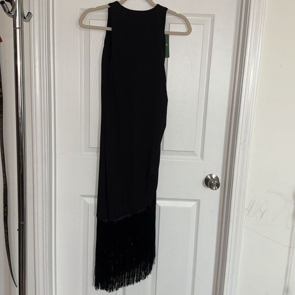 Halara Round Neck Sleeveless Ruched Fringe Bodycon Midi Resort Dress S NWT - Picture 7 of 13